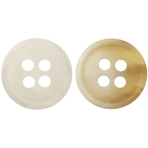 11.5mm White Khaki Imitation Wood Grain Resin Buttons 50pcs
