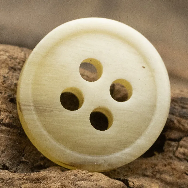 11.5mm White Khaki Imitation Wood Grain Resin Buttons 50pcs