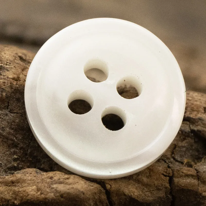 11.5mm White Khaki Imitation Wood Grain Resin Buttons 50pcs