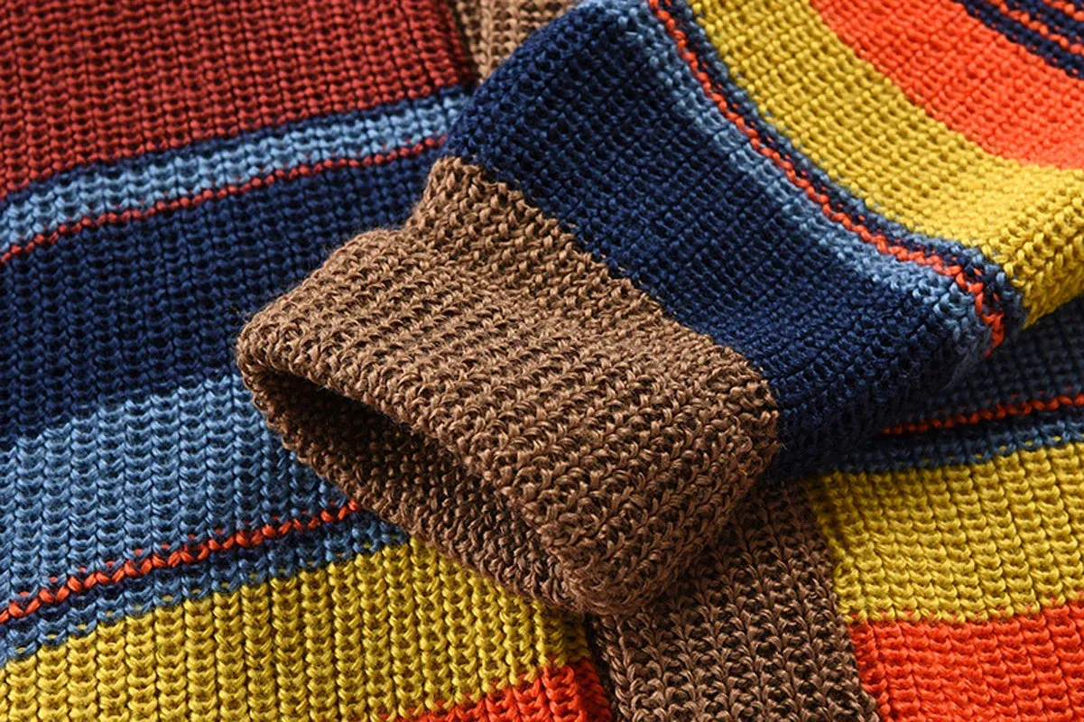 1pc Mens Autumn Cardigans Sweater Men Cardigan Coat Buttons Male Sweaters Rainbow Man Casual Cardigans SW09
