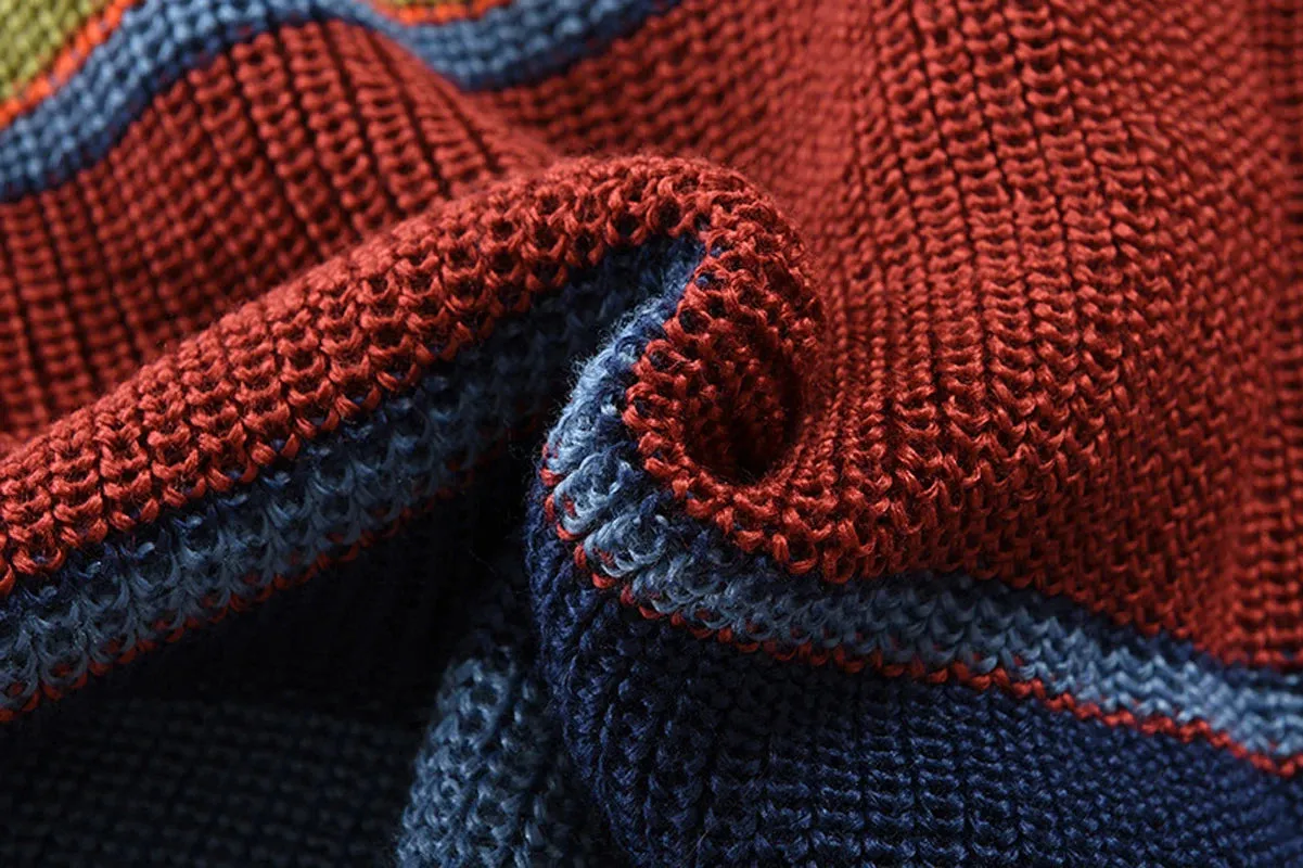 1pc Mens Autumn Cardigans Sweater Men Cardigan Coat Buttons Male Sweaters Rainbow Man Casual Cardigans SW09