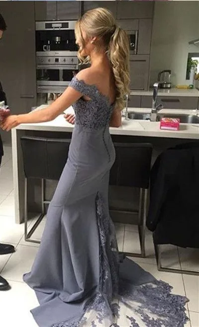 2018 Burgundy Mermaid Prom Dresses with Split Side Sexy Party Gowns