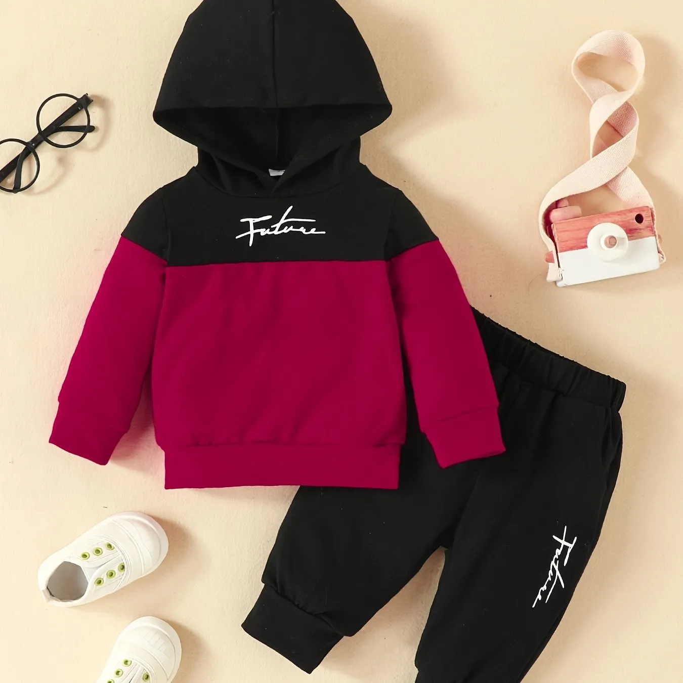 2PCS Toddler Boys Hoodie Sweatshirt & Pant Set
