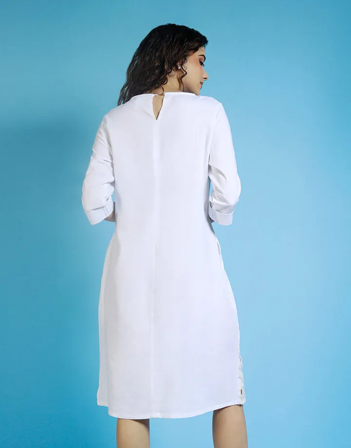 3/4 Sleeve Dress with Side Pocket