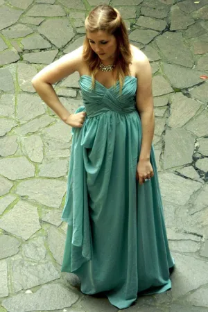 A-line Sweetheart Floor Length Chiffon Sleeveless Prom Dress