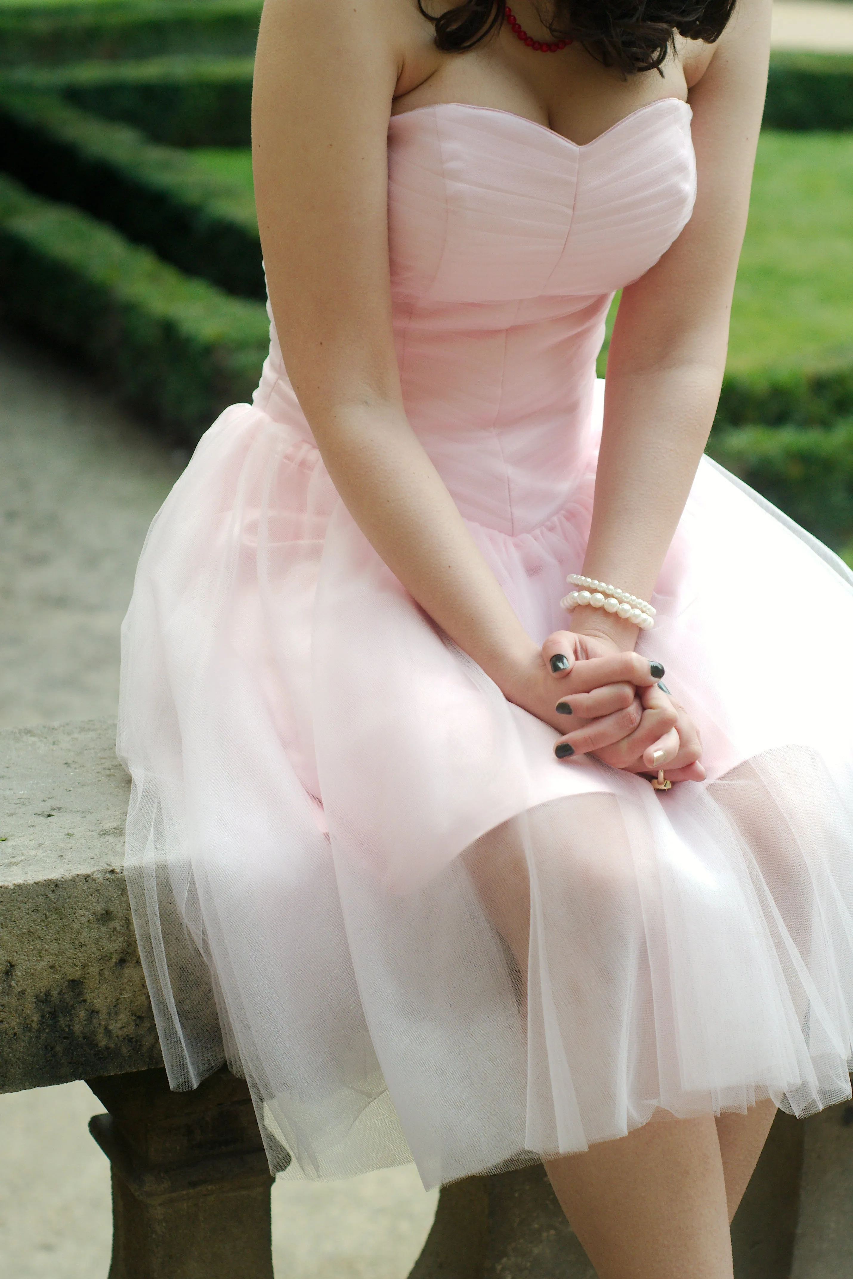 A-line Sweetheart Knee Length Tulle Sleeveless Prom Dress