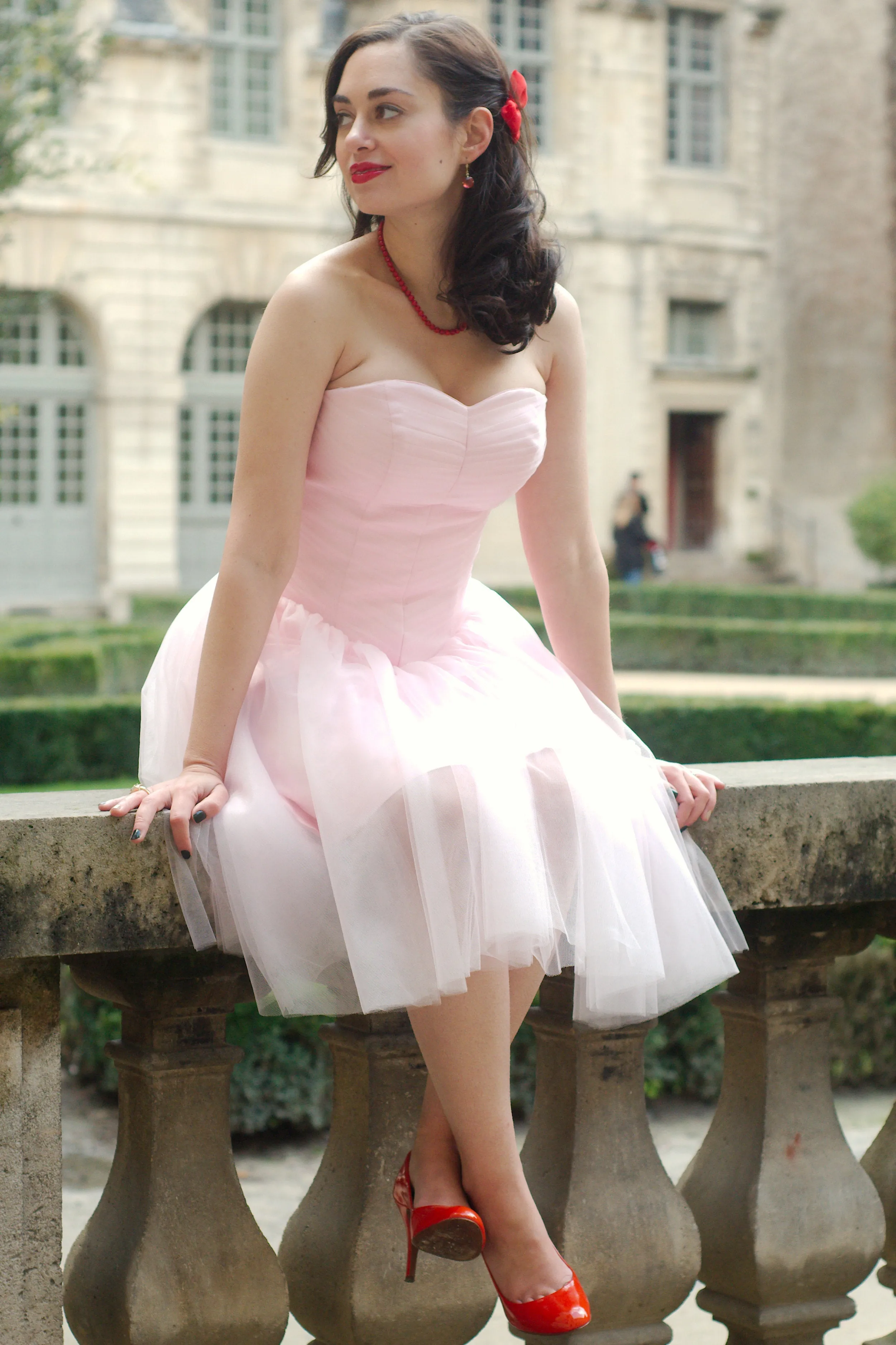 A-line Sweetheart Knee Length Tulle Sleeveless Prom Dress
