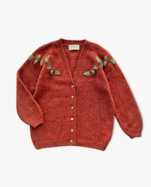 Adult Acorns cardigan | Red-orange