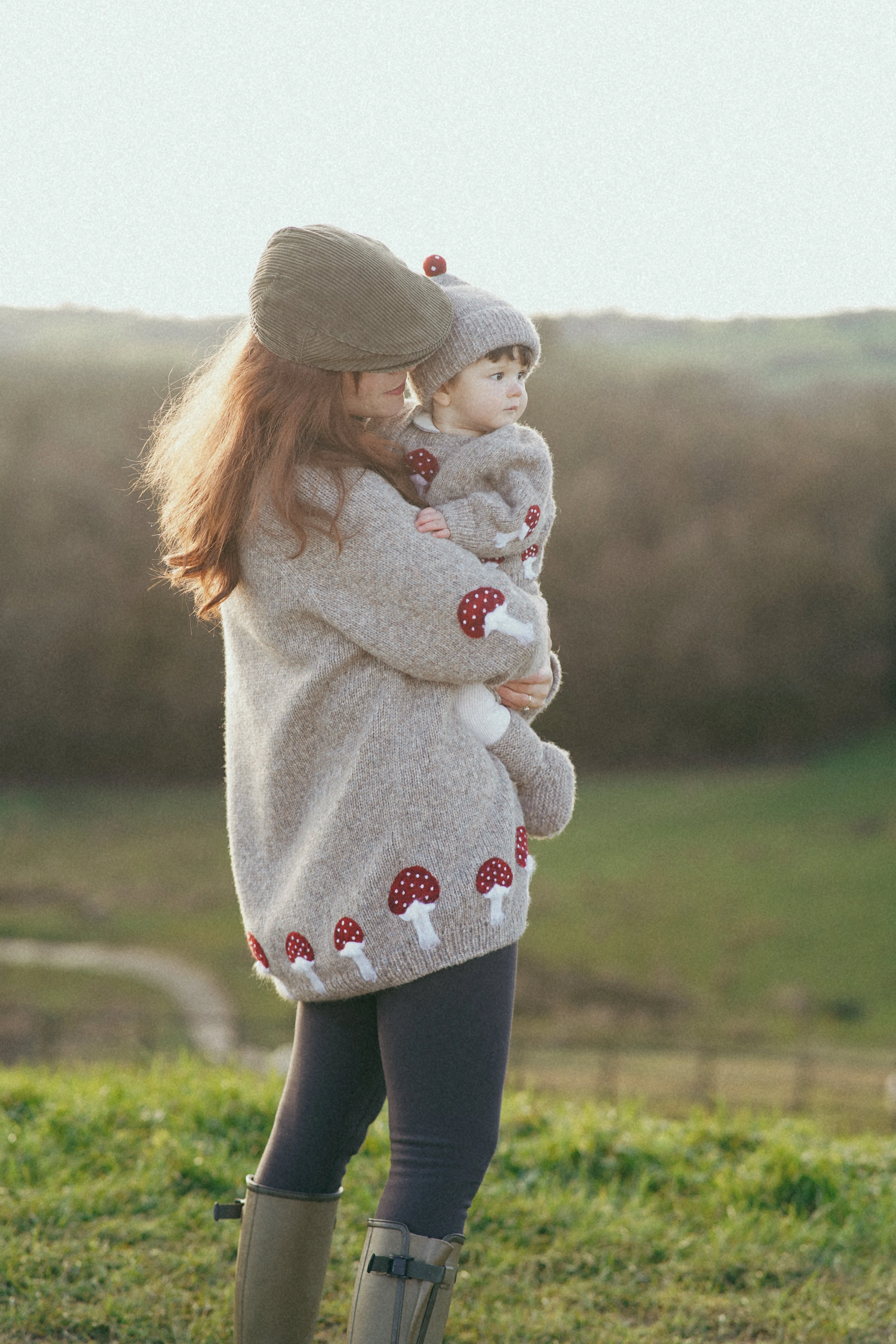 Adult Mushrooms cardigan | Beigebrown