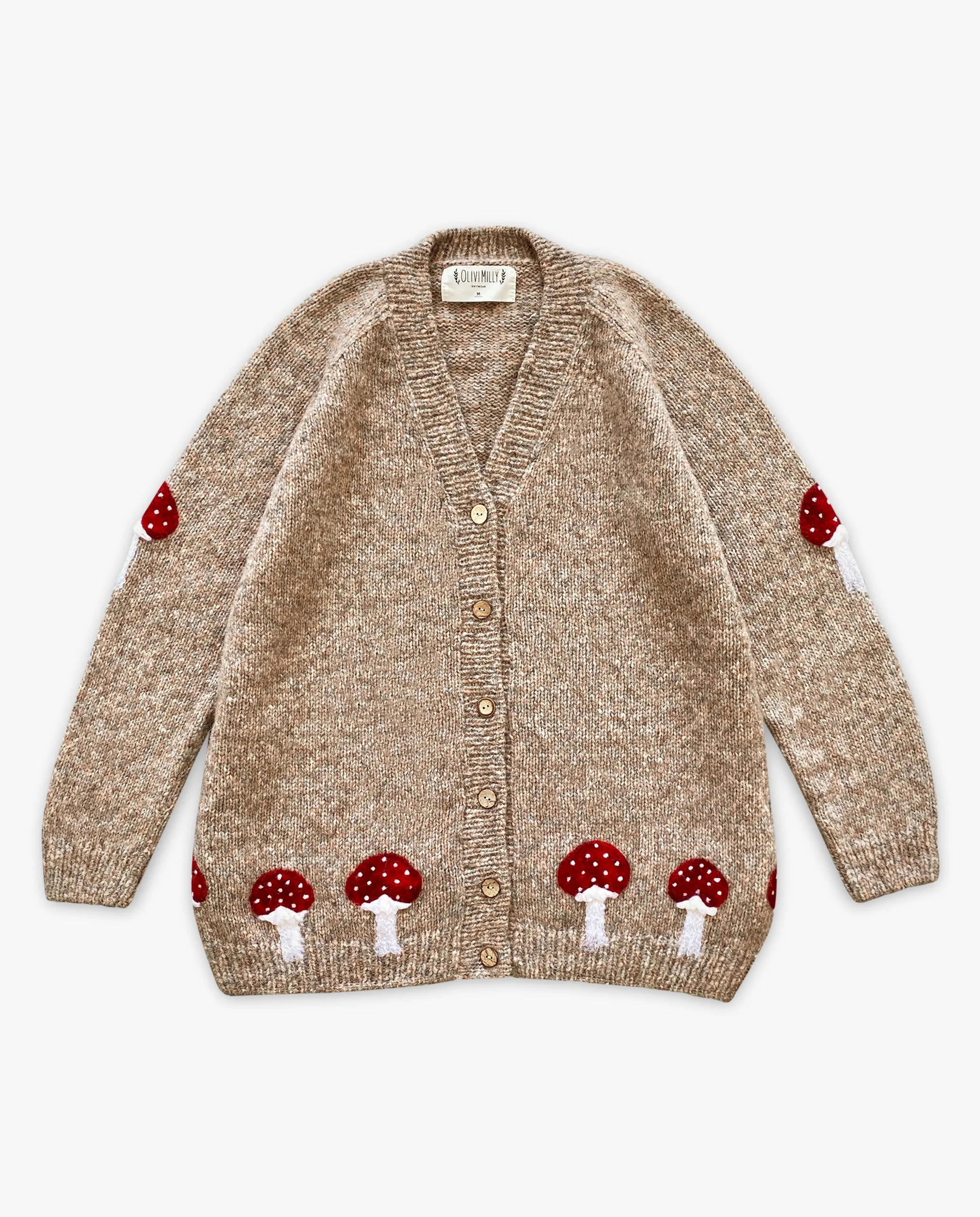 Adult Mushrooms cardigan | Beigebrown