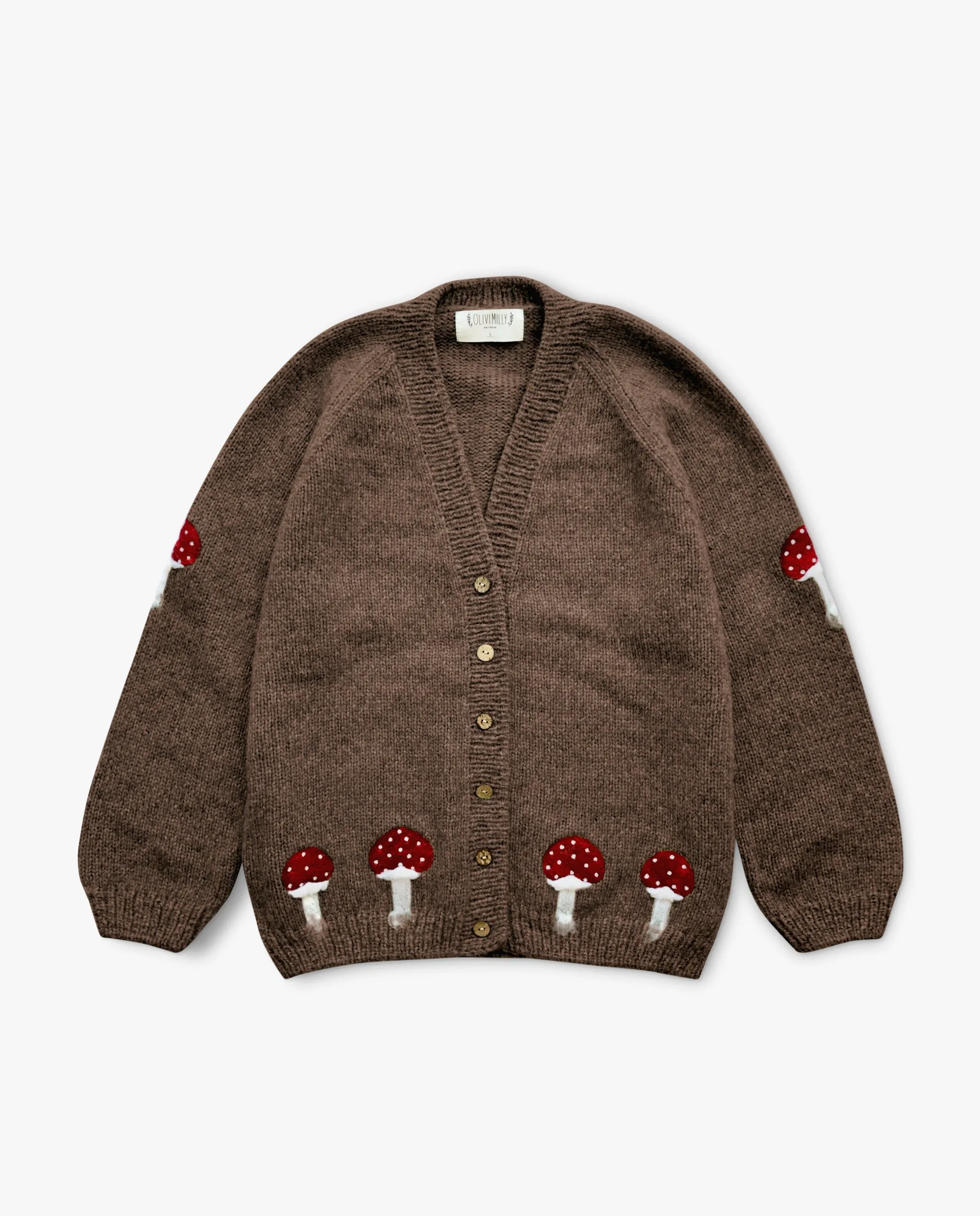Adult Mushrooms cardigan | Brown