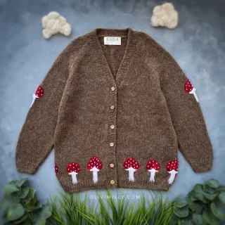 Adult Mushrooms cardigan | Brown