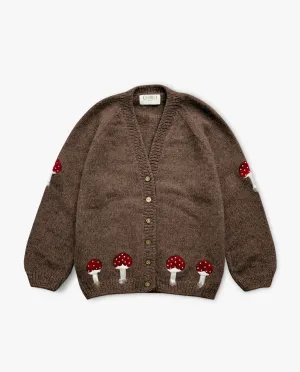 Adult Mushrooms cardigan | Brown