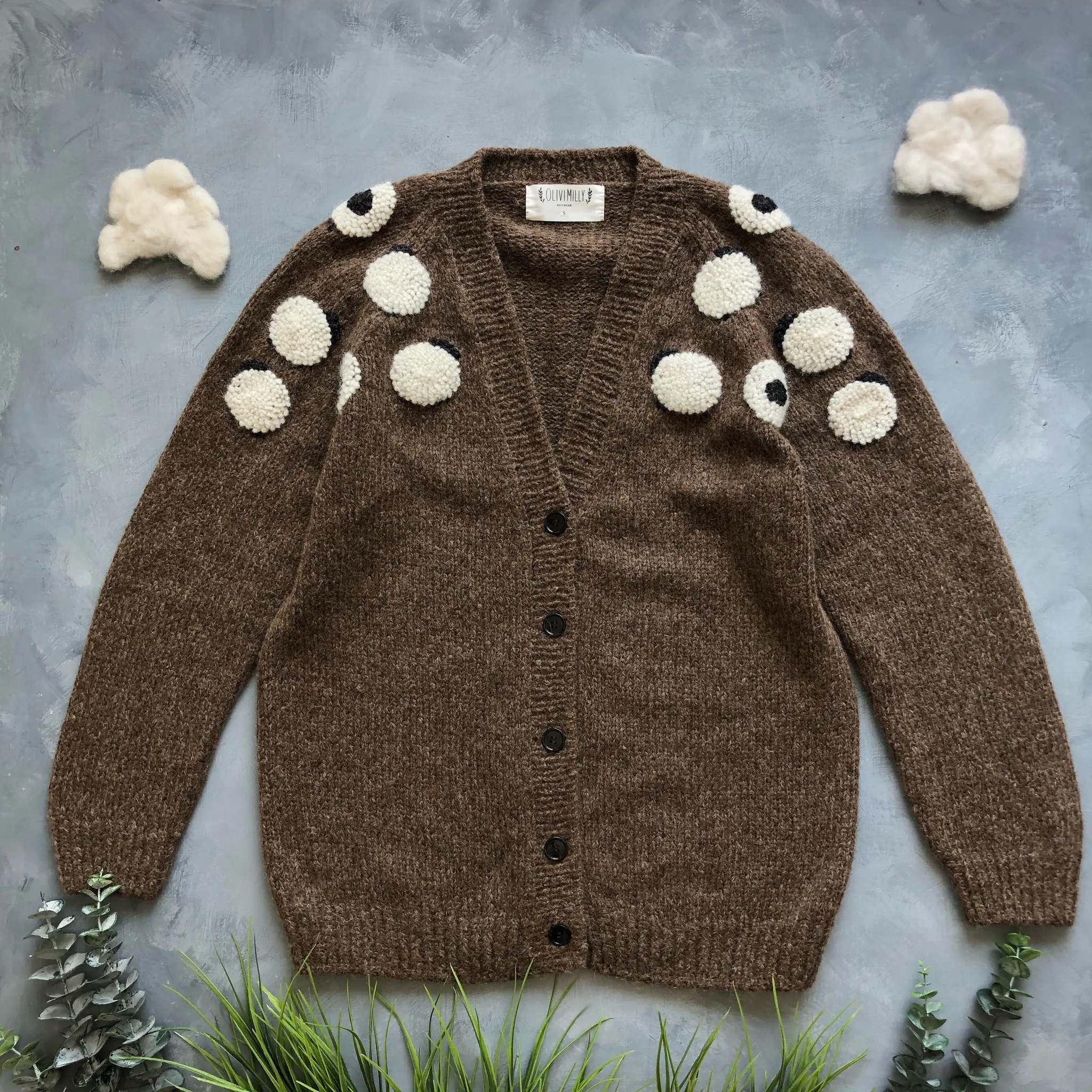 Adult Sheeps cardigan | Brown