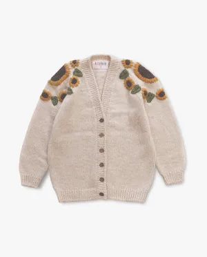 Adult Sunflowers cardigan | Wheat