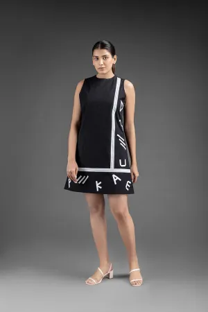 Alphabetic Shift Dress - Black