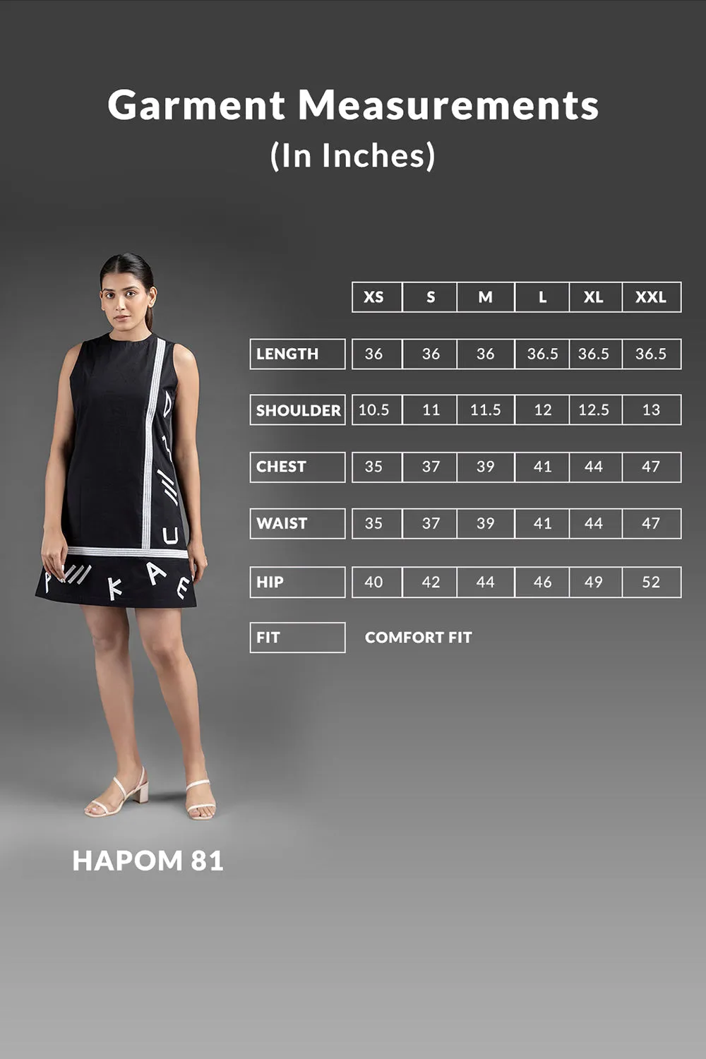 Alphabetic Shift Dress - Black