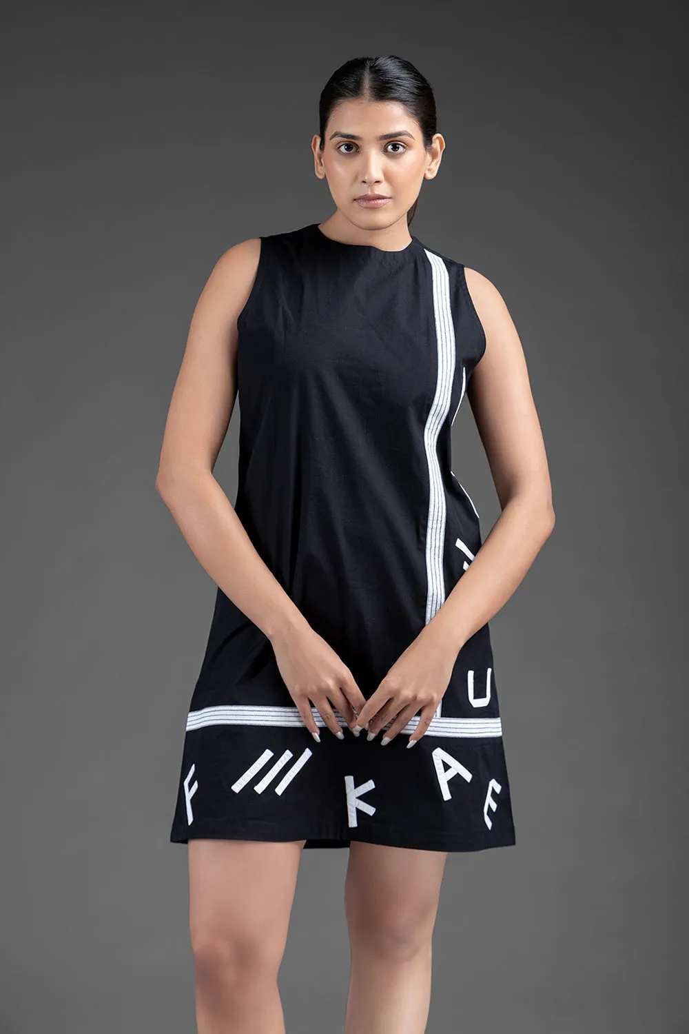 Alphabetic Shift Dress - Black