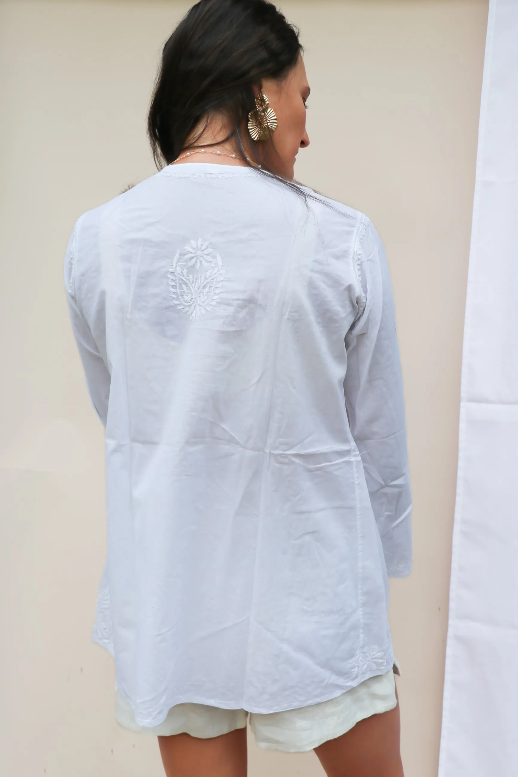 Amara - White Cotton Top