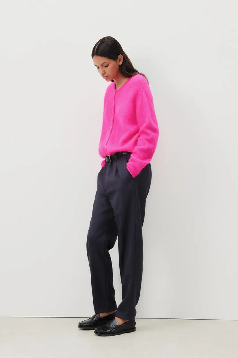 American Vintage Cardigan Vitow Fluro Pink Melange
