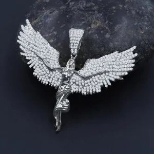 Angel Wing CZ Silver Pendant - Delicate and Luxurious Jewelry