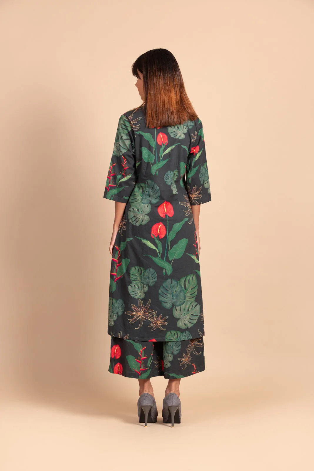 Anthurium print kurta set