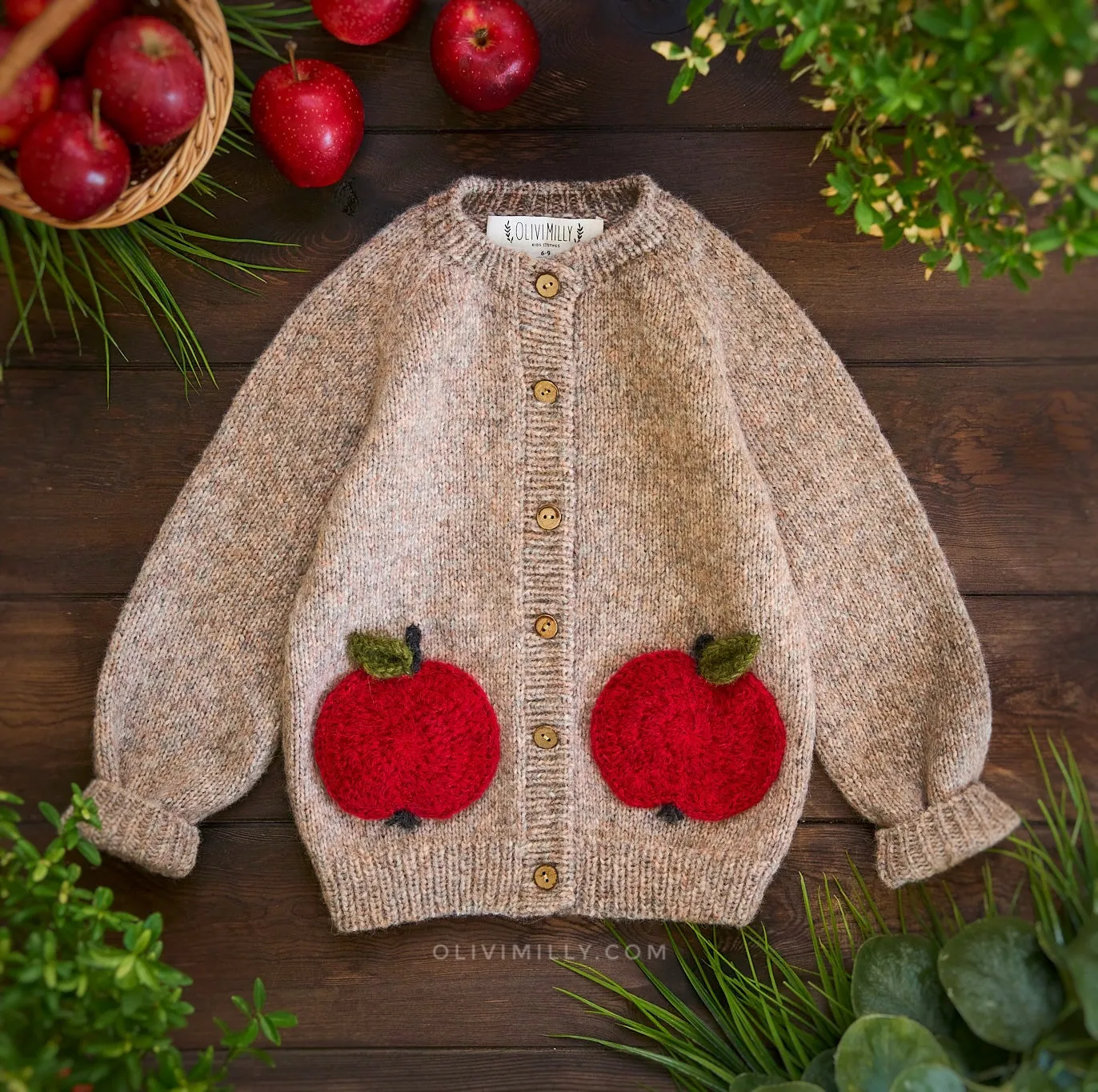 Apple cardigan |beigebrown| In stock (6-9m)