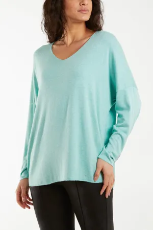 Appliqued Heart Sleeves Fine Knit Jumper