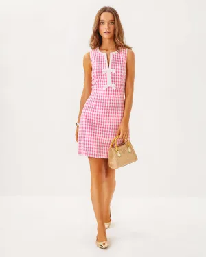 Aria Boucle Shift Dress - Rousseau Pink Charming Check