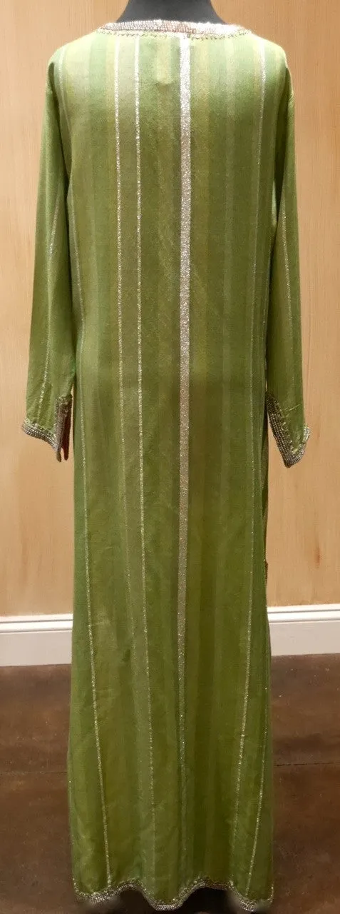 Armand Diradourian Woven Silk and Cashmere Jeweled Caftan