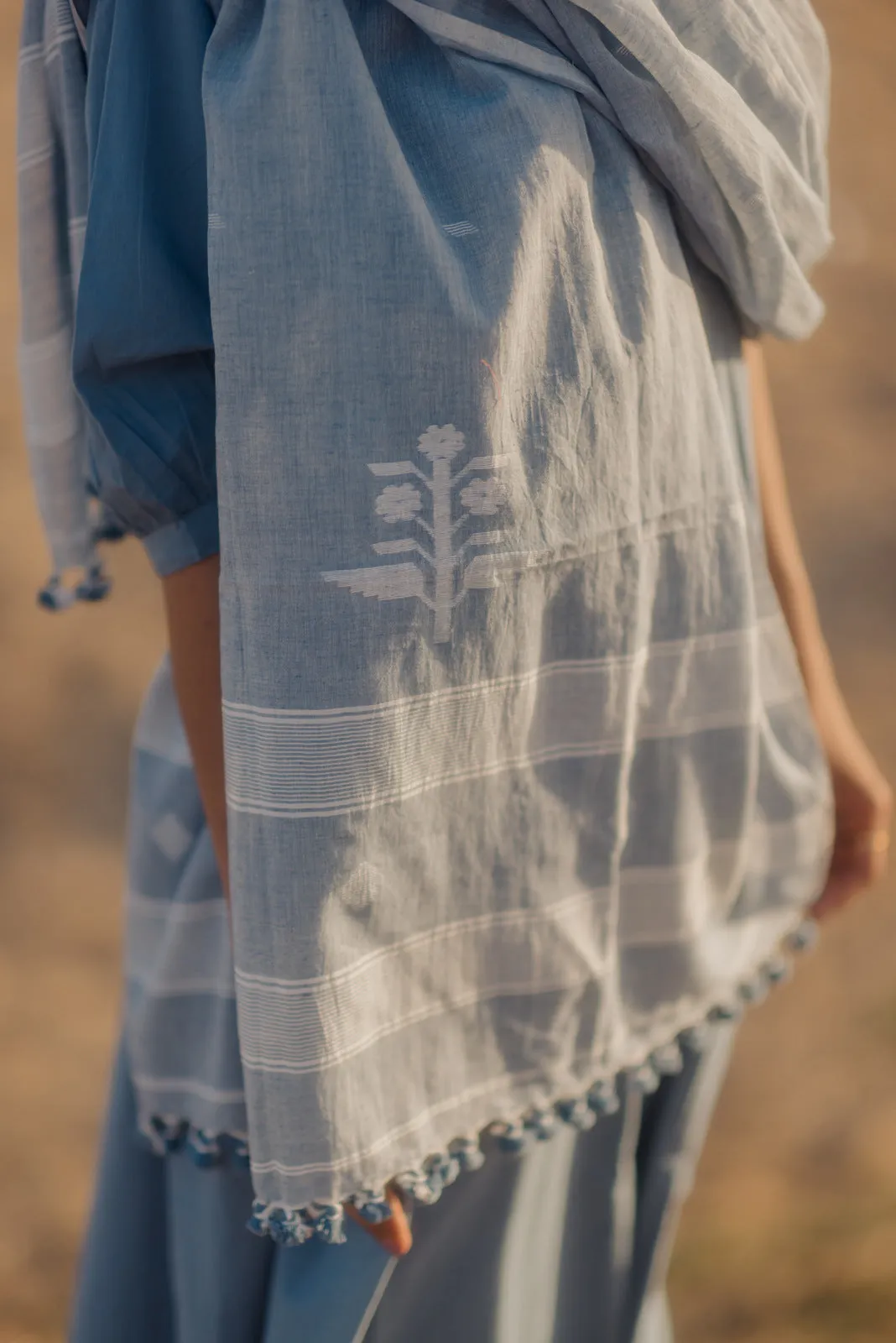 Ash grey Kalidaar Set with Dupatta