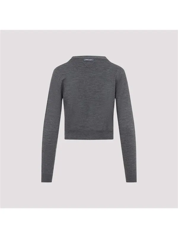 Back Logo Patch Virgin Wool Cardigan