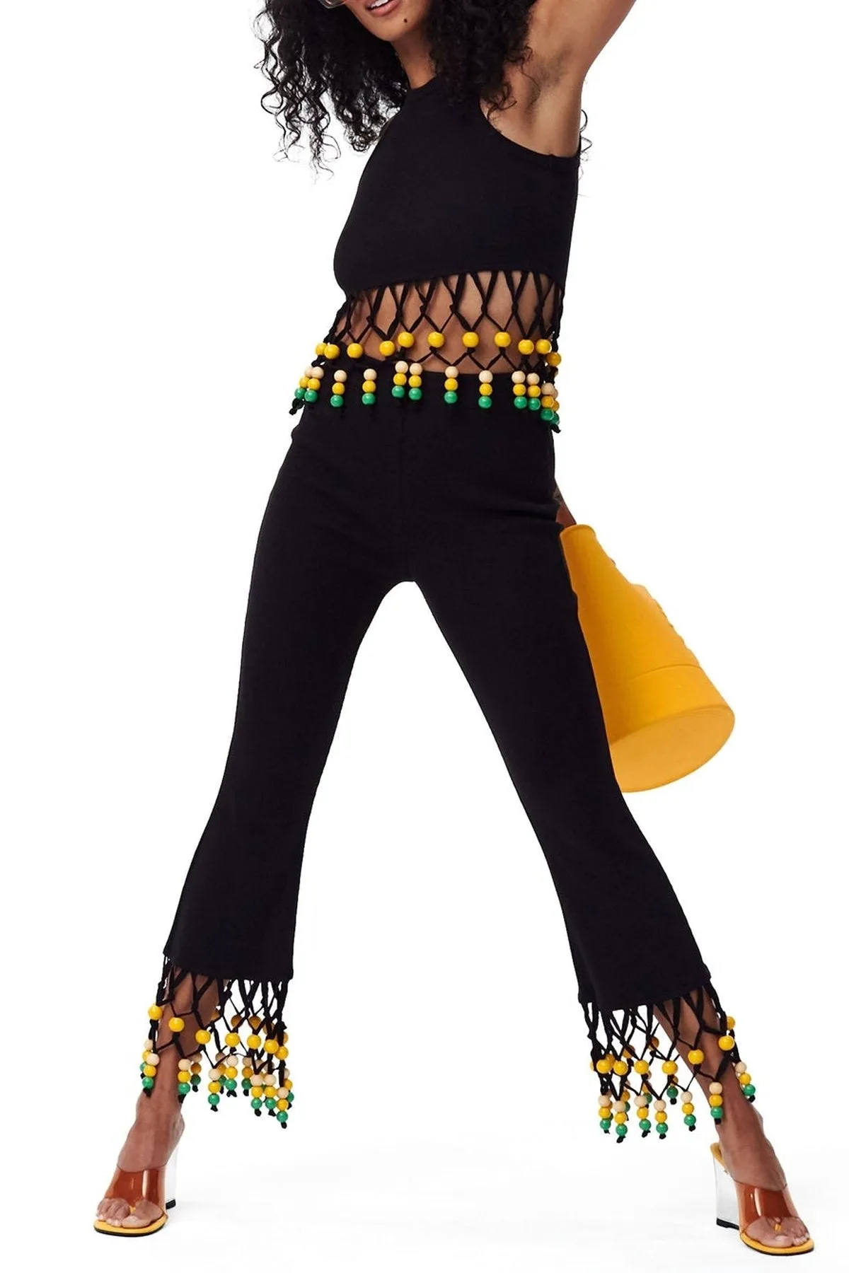 Beaded Iwa Pant in Black
