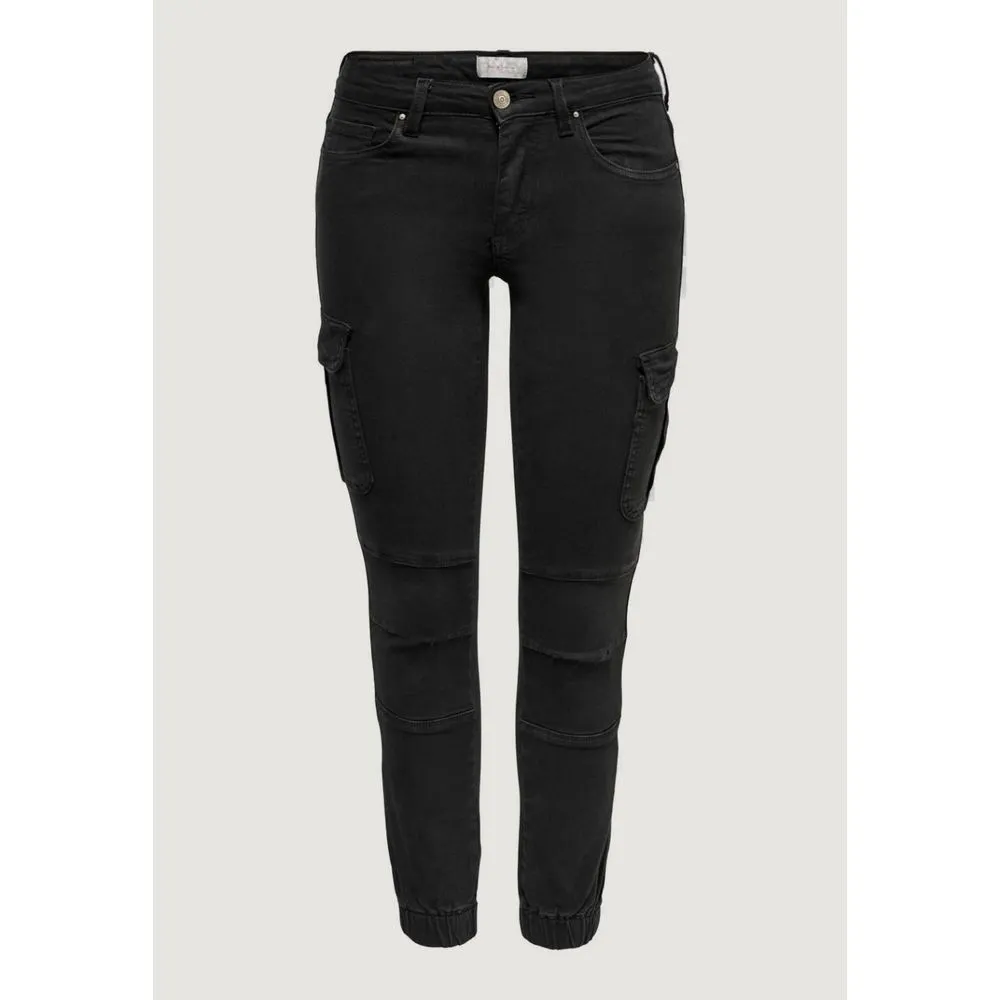 Black Cotton Jeans & Pant
