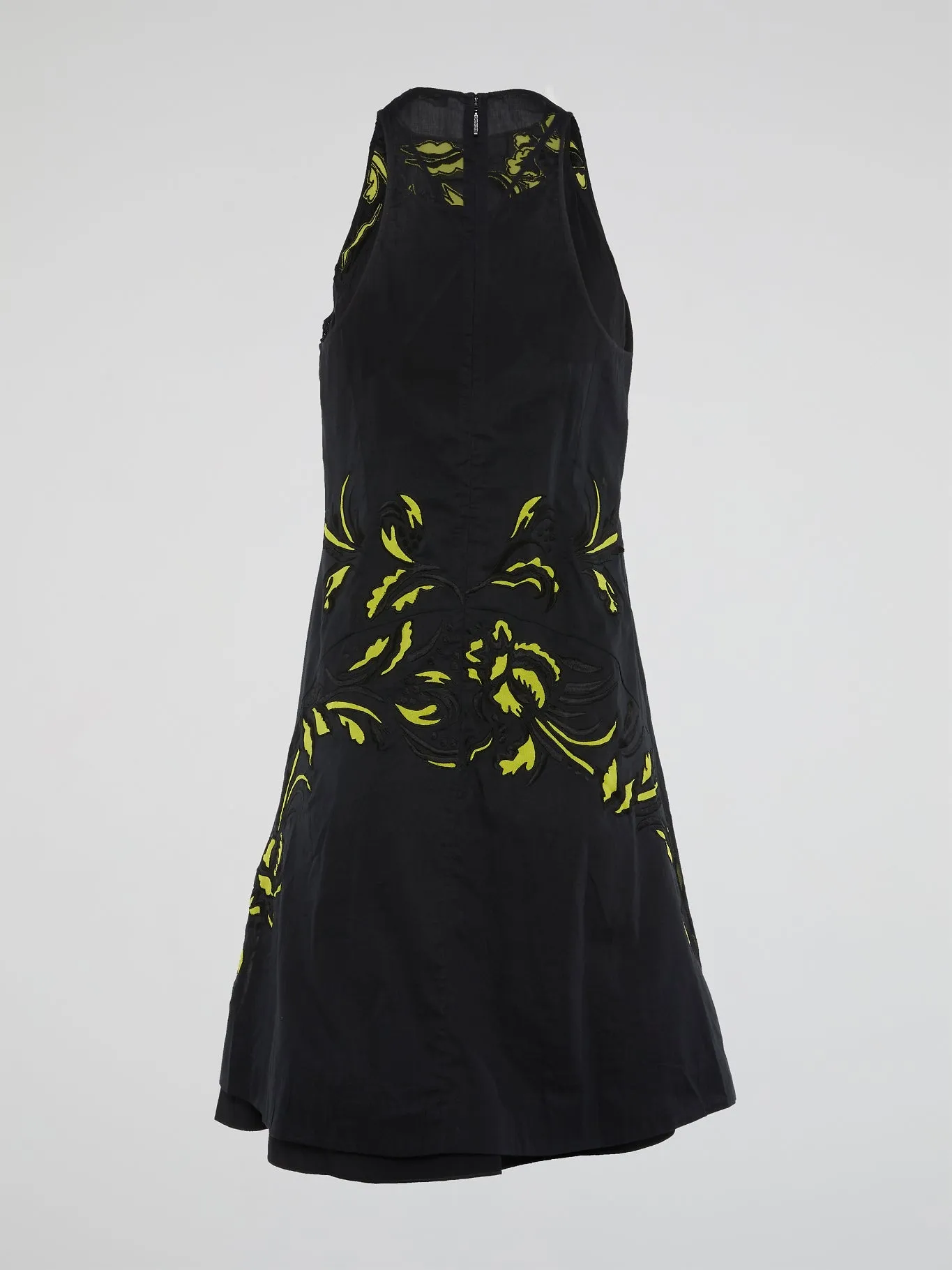 Black Embroidered Shift Dress
