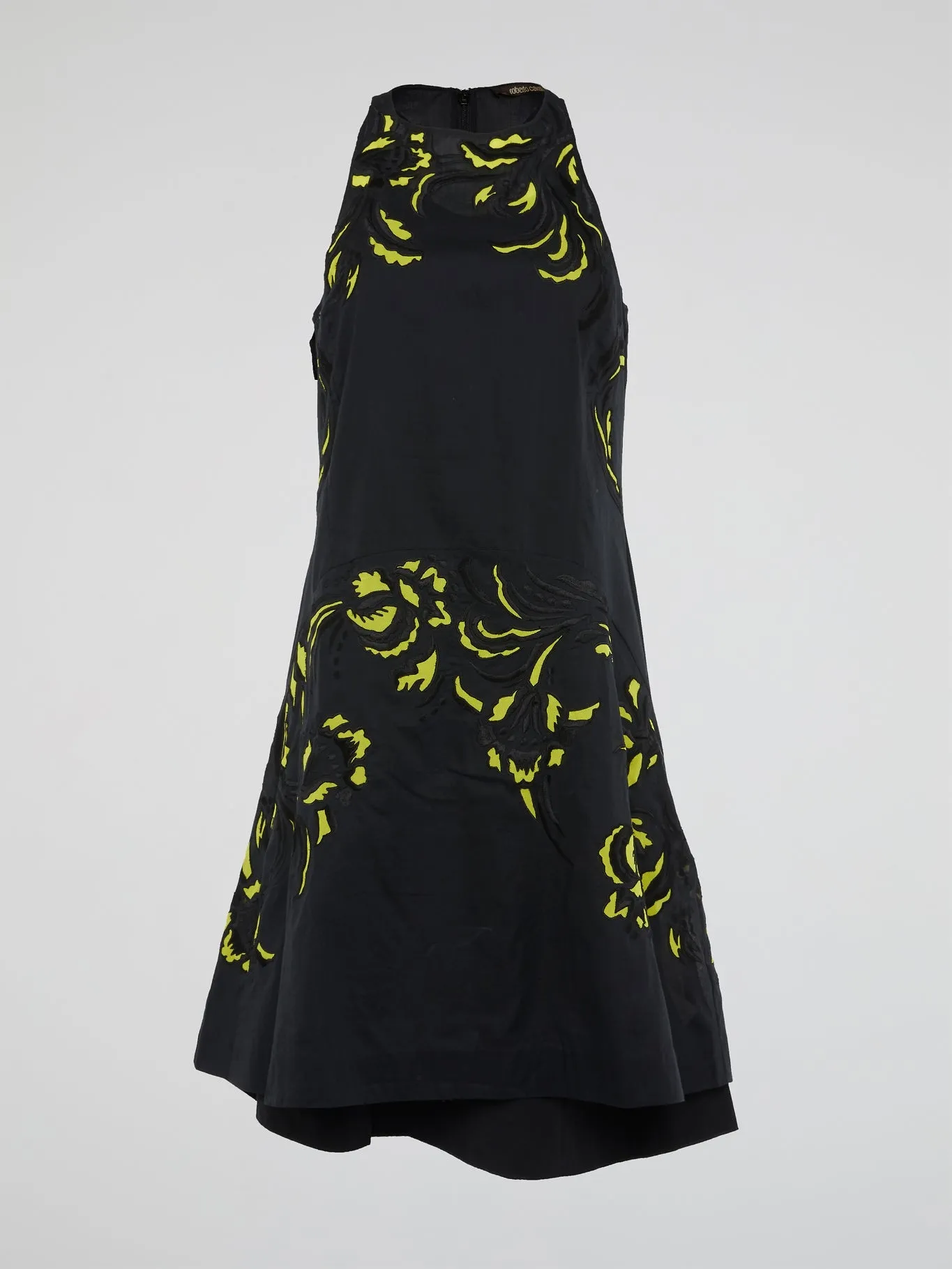 Black Embroidered Shift Dress