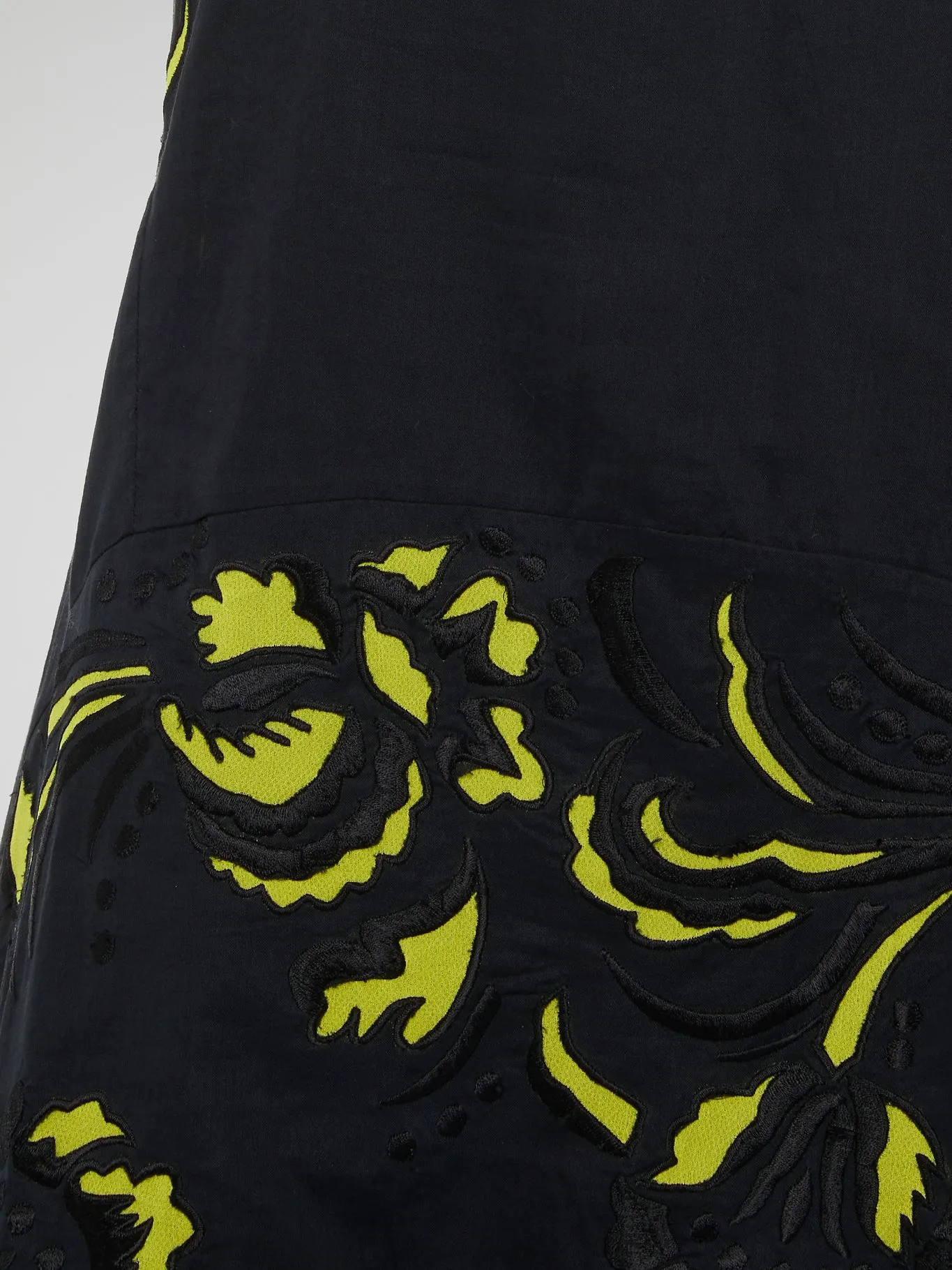 Black Embroidered Shift Dress