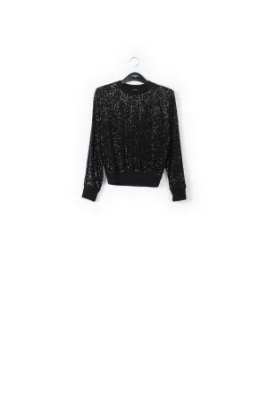 Black fully sequined knitted sweater