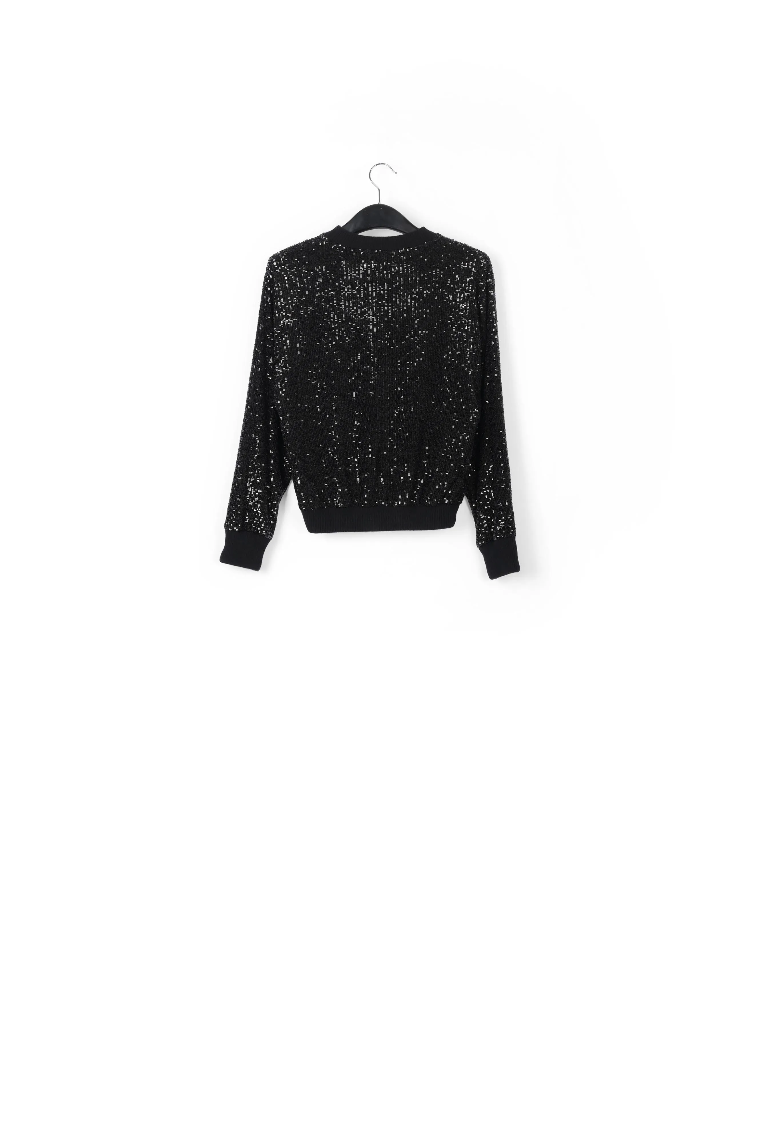 Black fully sequined knitted sweater