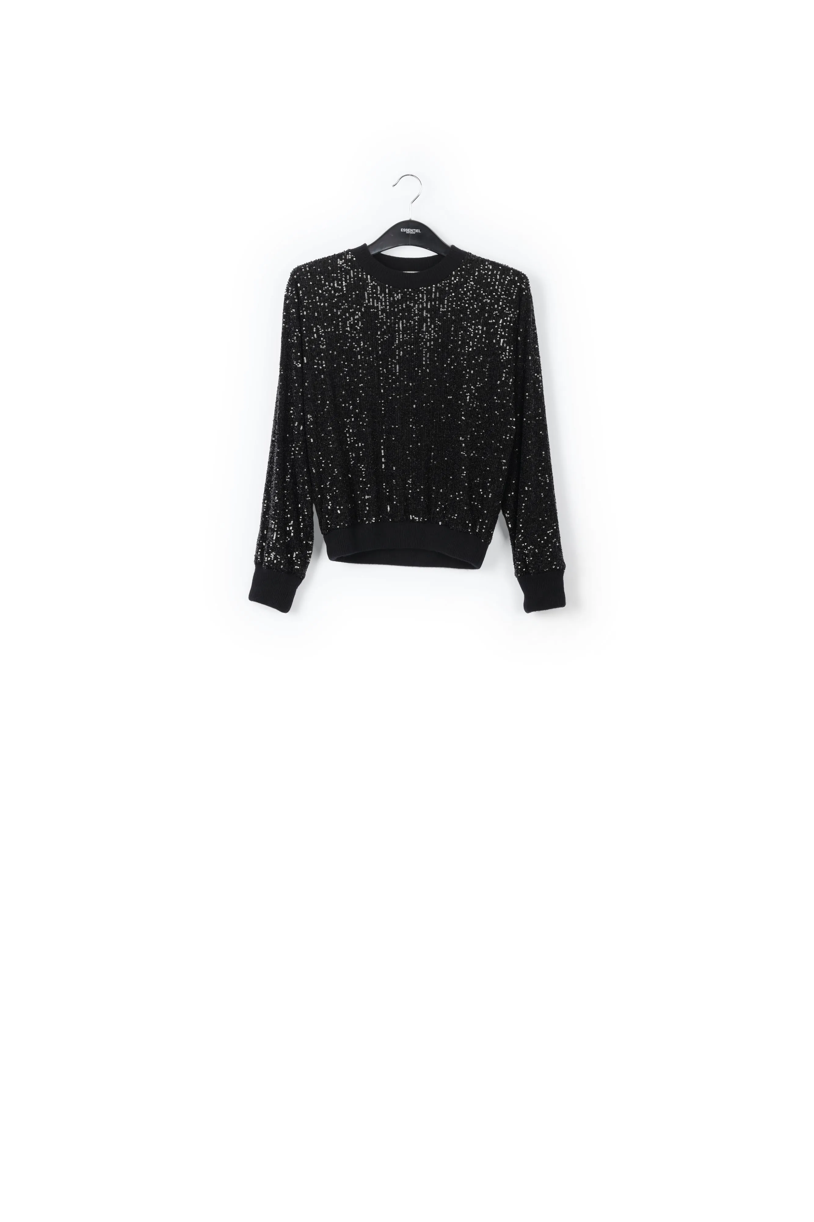 Black fully sequined knitted sweater