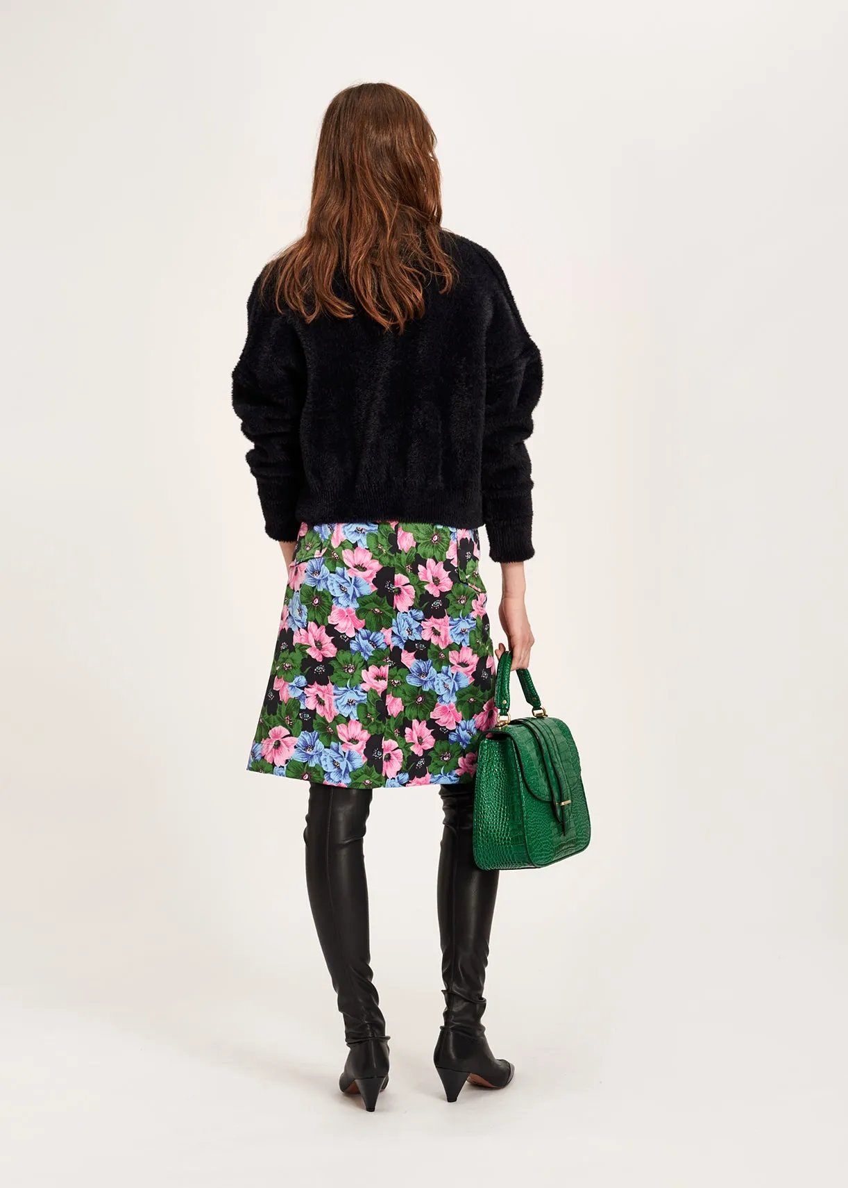 Black knitted cardigan with zipper