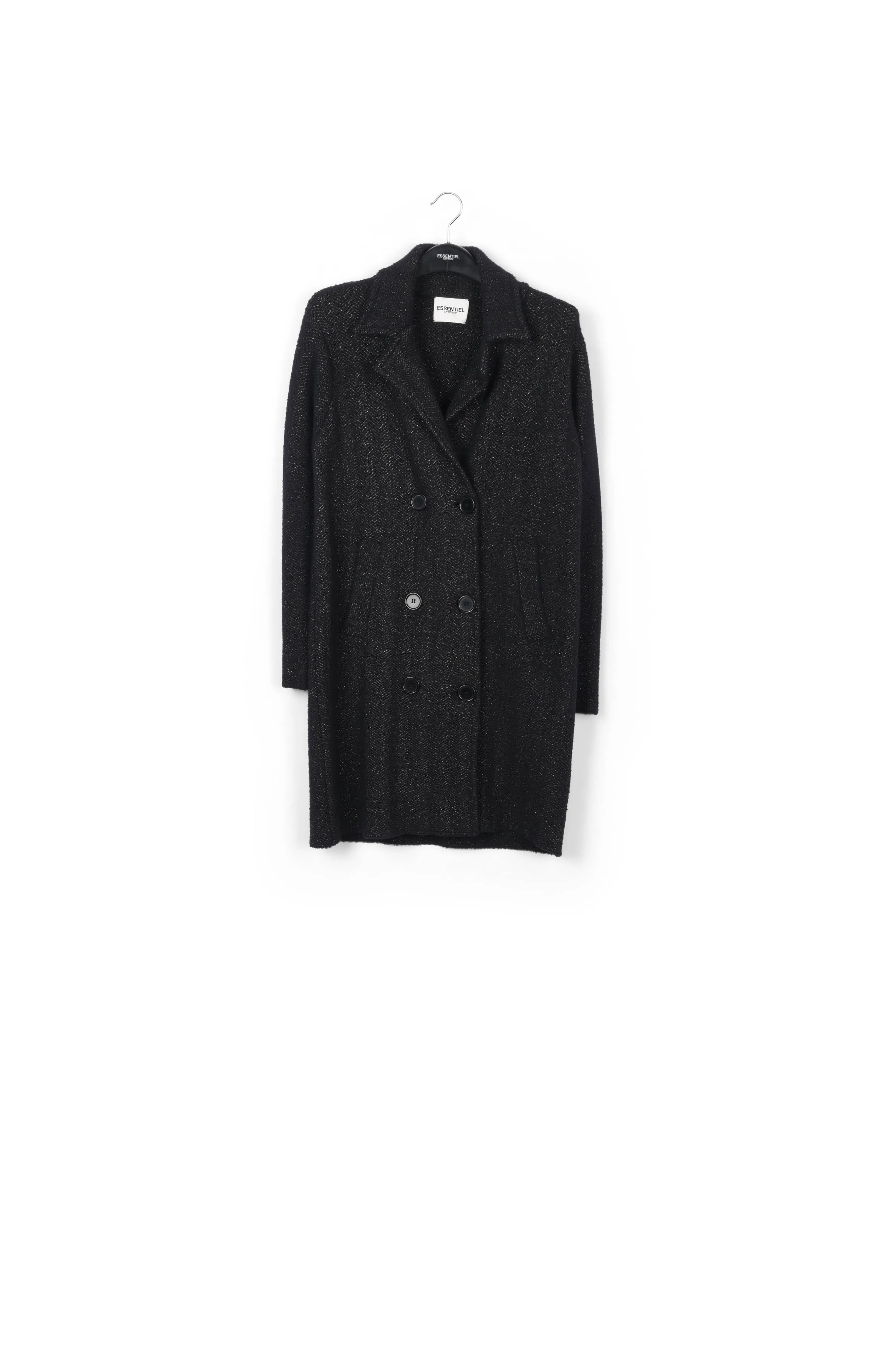 Black knitted coat