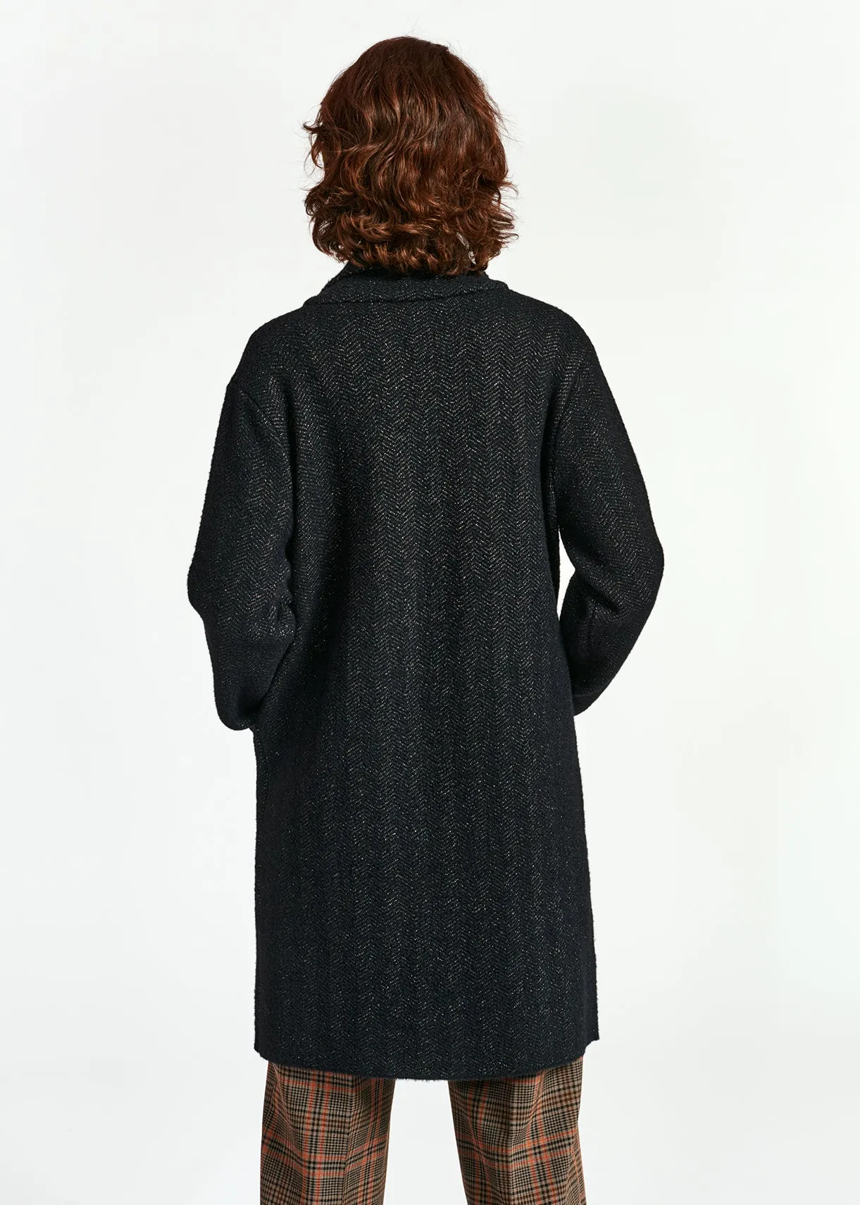 Black knitted coat