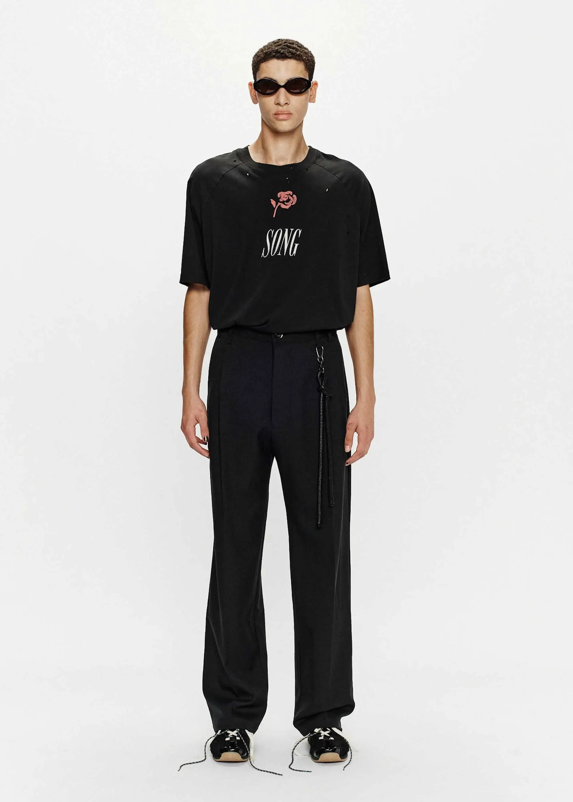 Black Single Pleated Trousers