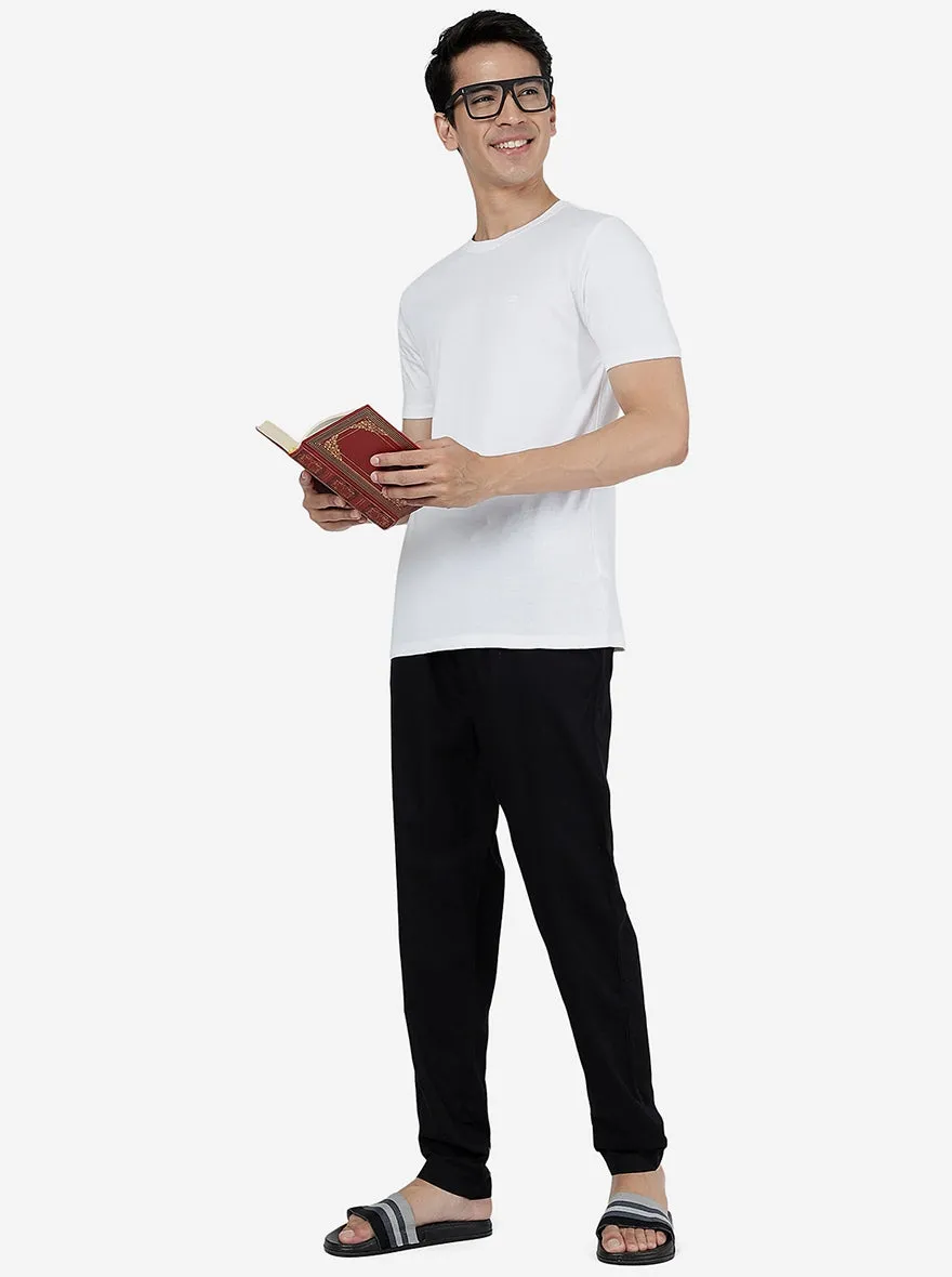 Black Solid Slim Fit Track Pant | JadeBlue