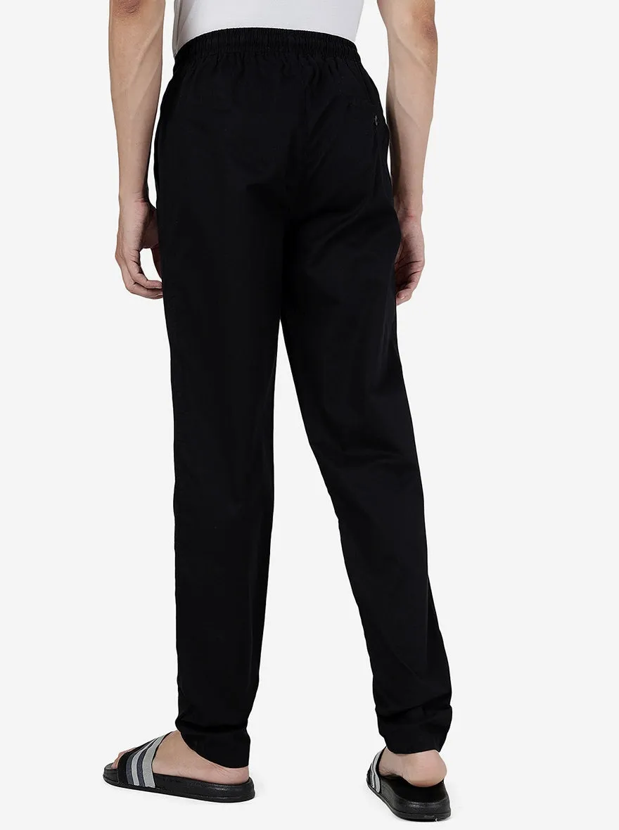 Black Solid Slim Fit Track Pant | JadeBlue