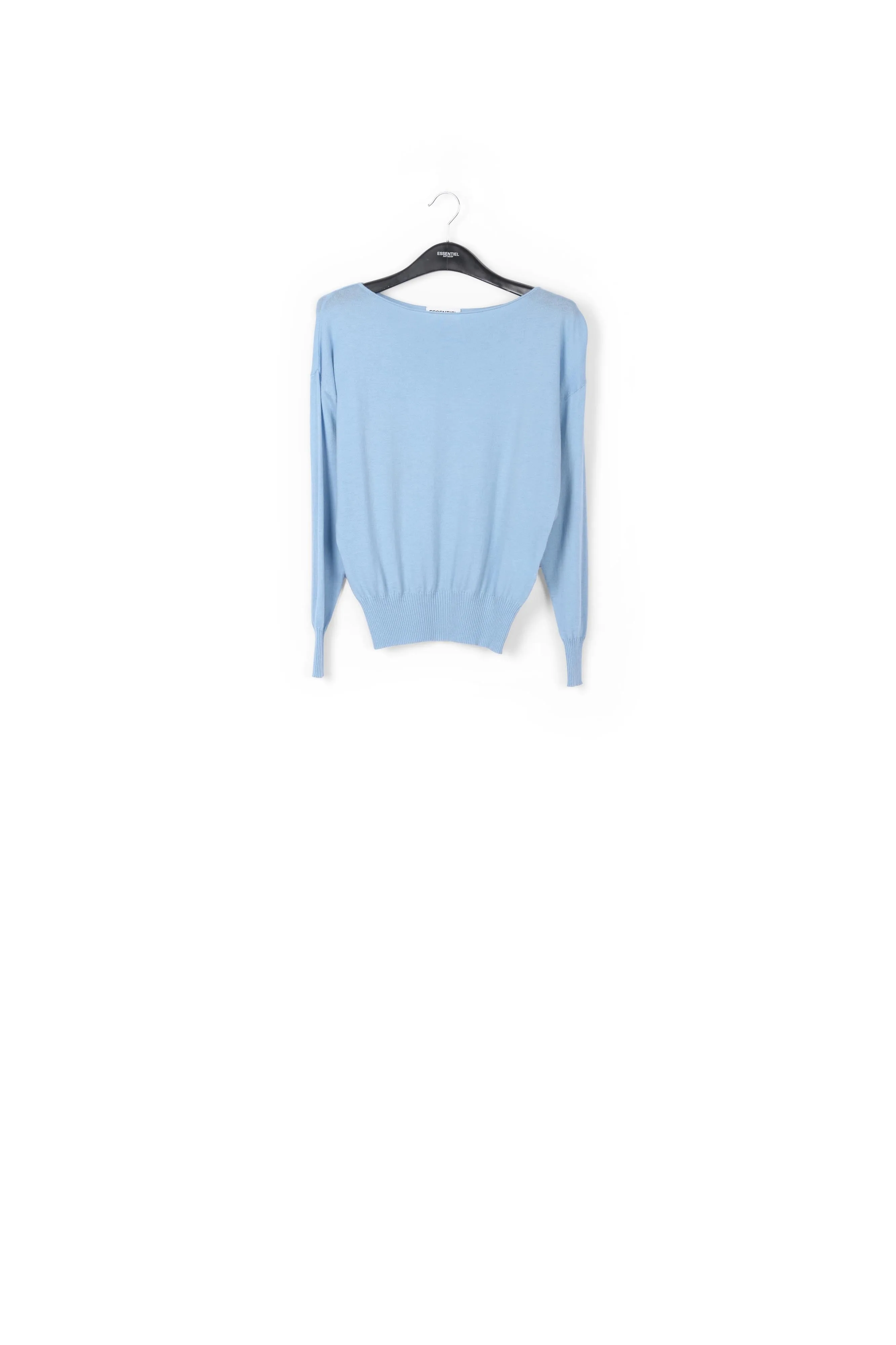 Blue fine knit wool-blend sweater