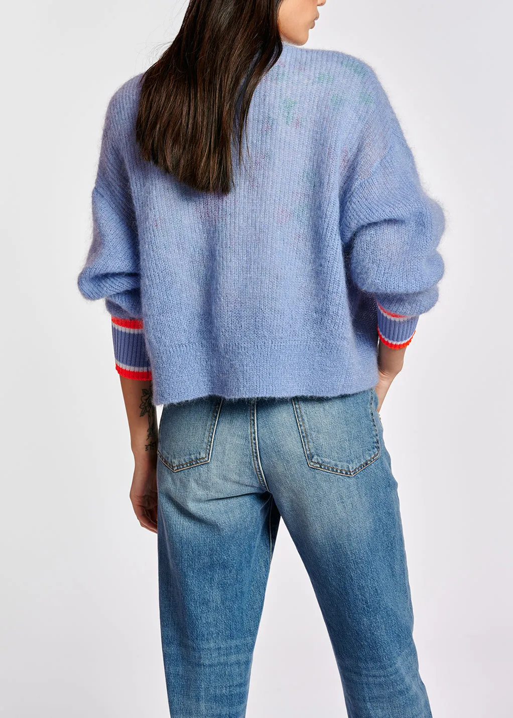 Blue kid mohair cardigan