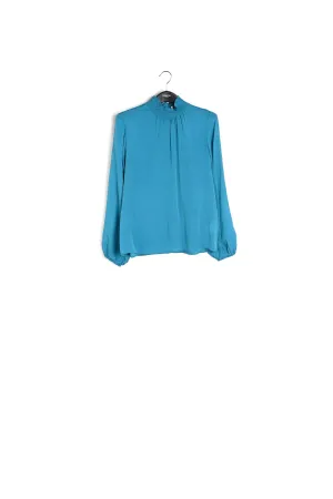 Blue loose-fit top