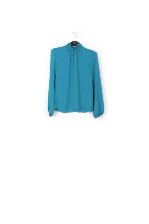 Blue loose-fit top